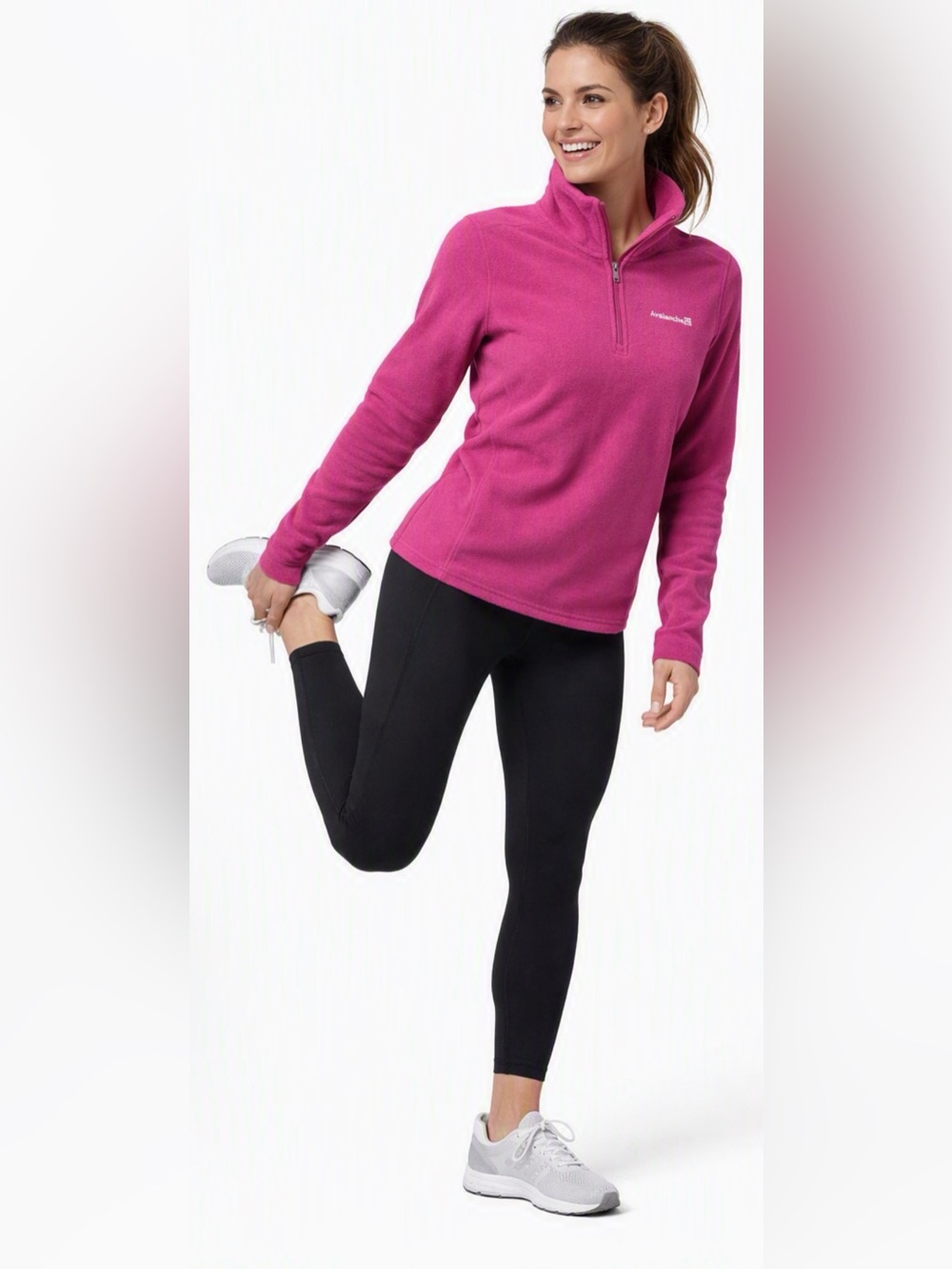 Avalanche Womens Fleece Half Zip Pullover in Hot Pink Sz S